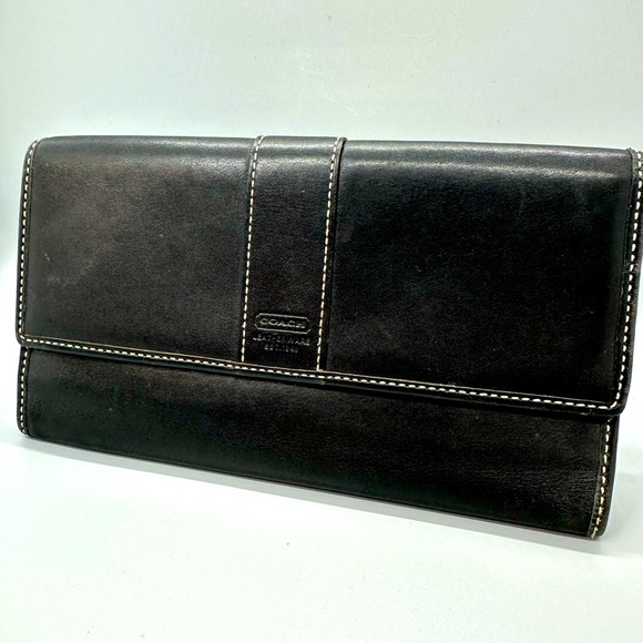 COACH Hampton Wallet Trifold Black- Y2K Vintage EUC - Picture 1 of 14